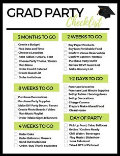 a printable graduation party checklist