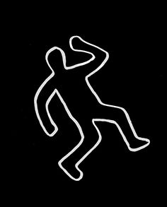 a white outline drawing of a man running on a black background with the word run written below it