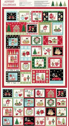 a cross stitch pattern with christmas decorations and numbers on the front, along with an image of