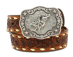 Nocona Western Boys Belt Youth Leather Embossed Floral Laced Tan N4436208 | eBay Combat Boots Heels, Rodeo Bull, Nocona Belt, Cowboy Buckle, Nocona Boots, Handsome Cowboys, Boys Belt, Felt Cowboy Hats, Cowboy Belt