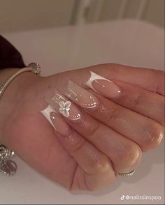 Nail Inspo Square, Milky Nails, Short Square Acrylic Nails, Unique Acrylic Nails