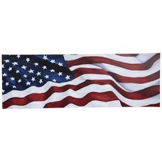 an american flag is flying in the wind with white stars on it's side