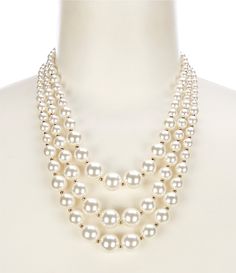 From Dillard's&#x2C; this necklace features:Long-strand necklaceAcrylic/glassLobster claw closureApprox. 18" L +3" extenderImported. Pearl Jewelry Necklace, Accessories Jewelry Necklace, Multi Strand Necklace, Exquisite Jewelry, Dillard's, Strand Necklace, Multi Strand, Pearl Jewelry, Pearl Necklace