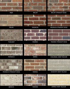 the different types of brick walls and how they are used to make them look like bricks