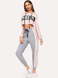 Stylish Women Fashion, Cheap Hoodies, Trendy Fashion Tops, Crop Hoodie, Sweatpants Set