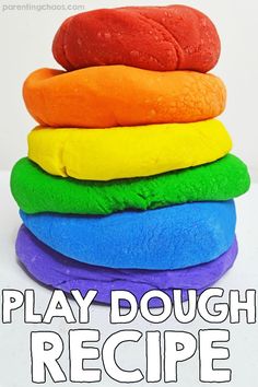 play dough recipe stacked on top of each other