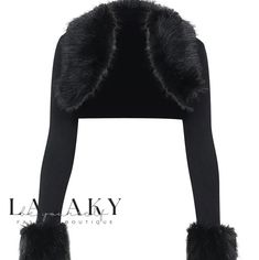 Lasaky - Faux Fur Knit Open Front Long Sleeve Bolero Jacket Cape Clothing, Black Bolero Jacket, Utopia Fashion, Faux Fur Bolero, Witch Outfits, Fur Bolero, Sleeve Bolero, Fur Shrug, Fur Cardigan