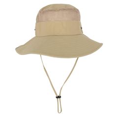 Weather the outdoors with this breathable Boonie. Its mesh crown and drawstring adjuster provides breathability and comfort. Its material and shape make it perfectly packable for easy on the go storage. For more ways to wear simply adjust the chin cord and snap the brim into place. Whether you are on the water fishing or simply spending time in the basking sun this hat is the perfect companion for you. Made of 100% Polyester Nylon Hats For Outdoor, Solid Nylon Hat For Outdoor, Adjustable Casual Bucket Hat For Outdoor Work, Wide Brim Sun Hat For Outdoor Work In Summer, Wide Brim Sun Hat For Summer Outdoor Work, Breathable Solid Bucket Hat, Breathable Bucket Sun Hat, Solid Breathable Bucket Hat, Casual Sun Hat Upf 50+ For Outdoor Work