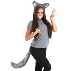 This is a Adult Wolf Costume Kit.Wolves are usually scary. With our Wolf Costume Kit for Adults, you might get pet before getting any screams. This wolf costume is made from high pile plush realistic wolf fur, so you'll feel as wolf-like as possible. The costume has a headband with attached ears and a long tail with a metal clip attached to your waist. Feel free to howl at the moon or just sit in the pet store. Easy Wolf Costume, Wolf Costume Women, Wolf Halloween Costume, Realistic Wolf, Forrest Gump Costume, Ace Ventura Costume, Clueless Costume, Kiss Costume, Troll Costume