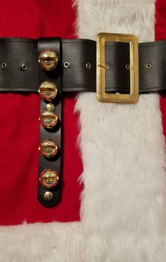 This  listing is for 1 black leather bell set for a 4 inch santa belt. It is made from 8 ounce Herman oak vegetable tanned leather and has all brass bells and brass snaps. These can also be made with chrome plated brass bells and snaps or in red if you would like. The belt isn't included with the listing. Please visit our store for santa belts, key holders and other leather goods Santa’s Belt Buckle Plastic, Santa Belt, Santa Belts, Santa Suit, Key Holders, Santa Suits, Brass Bells, Black Leather Belt, Vegetable Tanned Leather