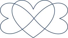 two hearts are intertwined in the shape of an x, and one is connected to each other