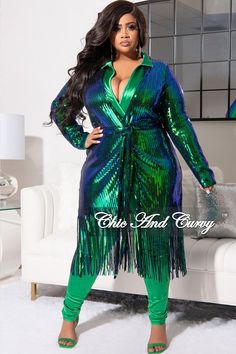 Nylon% 86 Spandex% 9 Spandex% 5 Please Handle this Garment with Care & per care tag instructions- Faux Sequins May Shed or Peel Sequin Duster, Chic And Curvy, Care Tag, Green And Blue, Plus Size Dress, Fashion Classy, Plus Size Fashion, Plus Size Outfits, Final Sale