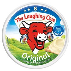 the laughing cow cheese is on display for sale