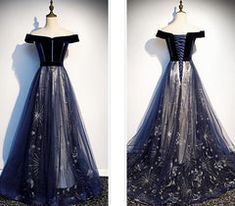 Velvet Ball Gown, Party Dress Formal, Prom Dress Blue, Celestial Blue, Fantasy Design, Blue Party Dress, Blue Party, Tulle Prom Dress, Prom Dresses Blue