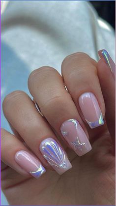 Christmas Nail Art Inspiration for Short Nails Step Up Your Christmas 2023 | Winter Nail Inspo Beachy Nail Designs, Purple Nail Art, Purple Nail Designs, Mermaid Nails, Beach Nails