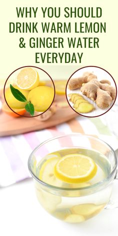 a glass bowl filled with lemons and ginger water