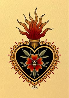 Sacred Heart Chest Tattoo Female, Cool Heart Tattoos, Heart Flash Tattoo, Mexican Traditional Tattoo, Traditional Mexican Tattoo, Mexican Heritage Tattoos, Linework Drawing, Traditional Heart Tattoos, Sacred Heart Tattoo