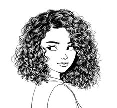 Hair Salon Art, Curly Hair Cartoon, Curly Hair Drawing, Hair Illustration, Naturally Curly Hair, Salon Art, Black Curly Hair, Curly Hair Women, Curly Girl Hairstyles