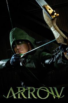 the poster for arrow is shown in green