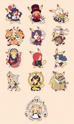 the pokemon stickers are all different colors