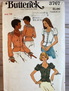 a woman's blouse and skirt sewing pattern from butterick