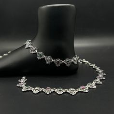 Name of product:  925 Sterling Silver Light Weight Anklet / Silver Payal Weight: 61 grams. Length: 27centimeter  FREE EXPRESS SHIPPING -----Feedback::- A satisfied customer is our top priority and your feedback forms the backbone of our success. Don't forget to give positive feedback along with good ratings. Thank You Elegant Oxidized Anklets For Festivals, Silver Anklet Design For Bridal, Silver Party Anklets, Silver Anklets With Beads For Party, Elegant Multicolor Anklets For Gift, Elegant Multicolor Anklet Gift, Silver Toe Ring Anklets For Party, Elegant Silver Anklets For Festive Occasions, Silver Elegant Festive Anklets