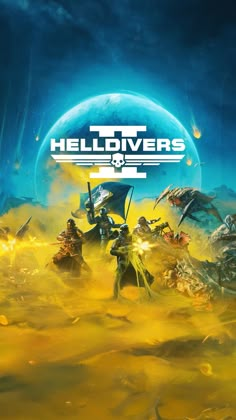 the cover art for the game helldivers