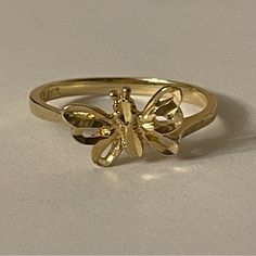 Stamped 14k Gold Butterfly Ring Size About 6.25 Gold Butterfly Ring, Ring My Bell, Dainty Rings, Dope Jewelry, Butterfly Ring, Ring Color, Gold Butterfly, Jewelry Inspo, Dainty Ring