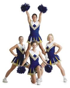 a group of young cheerleaders posing for a photo