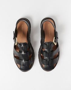 Fisherman Black Leather Sandals | Oliver Bonas US Chunky Sandals Outfit Street Style, Chunky Sandals Outfit, Leather Fisherman Sandals, Strappy Leather Sandals, Sandals Outfit, 2024 Style, Chunky Sandals, Black Leather Sandals