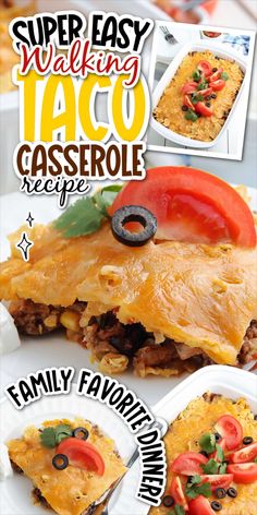 an advertisement for a taco casserole recipe