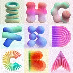 some type of 3d letters and numbers are shown in this image, including the letter h