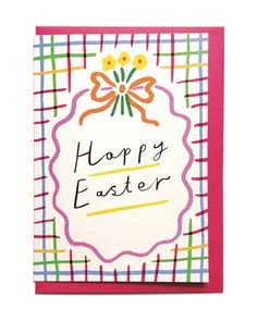 a card with the words happy easter on it