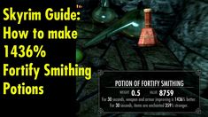 an image of a video game showing how to make forty smithing poions