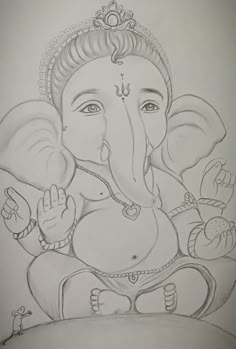 a drawing of an elephant with a woman's face in the center and two hands on her chest