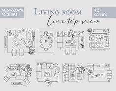 the living room line art pack