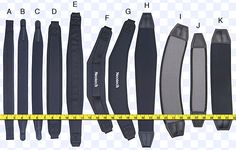 an assortment of different types of camera straps with measuring tape on the bottom and bottom