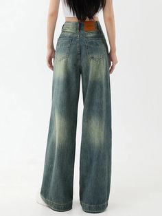 Tavimart Vintage Wide Leg Jeans Women American Street Retro Loose Casual Denim Trousers Female Pocket High Waist Pants Y2K Ulzzang Y2k Ulzzang, Vintage Wide Leg Jeans, Wide Leg Jeans Women, American Street, Pants Y2k, Custom Made Clothing, High Waist Pants, Beauty Expert, Jeans Women