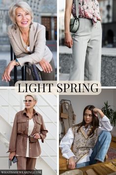 light spring color palette Light Spring Color Palette Outfits Capsule Wardrobe, Spring Light Outfits, Palette Hair Color