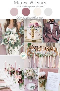 the wedding color scheme for mauve and ivory