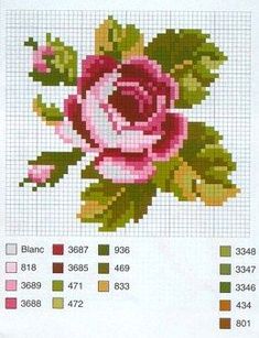 the cross stitch rose is on display in this screen shot, and it's color chart