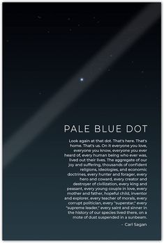 the back side of a poster with an image of a blue dot in the sky