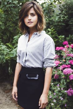 i'm the boss. , jennacoleman: Jenna Coleman photographed by Jesse Craig for Flaunt Magazine Flaunt Magazine, Short Hair Lengths, Medium Bob Hairstyles, Best Short Haircuts, Fringe Hairstyles, Jenna Coleman, Popular Hairstyles