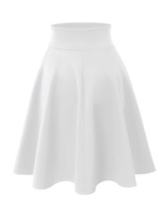 This basic versatile elastic waist flared skater skirt is a must have! This skirt offers comfort and style at the same time. Look chic in this skirt by pairing it with a bodysuit. Layer it over leggings on winter days or with a simple tee for warmer days. Feature - 90% Polyester / 10% Spandex - Durable, soft fabric offers all-day comfort / Flared at the bottom - Double stitching on bottom hem - Hand or machine wash in cold water - Made in U.S.A - Please look at the measurements below for guidanc White Flowy Flared Skirt, Non-stretch Pleated Flared Skirt, Emo Skirt, Midi Skater Skirt, Flared Skater Skirt, Black Skater Skirts, Tennis Skirt Outfit, Fit And Flare Skirt, High Waisted Pencil Skirt