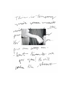 a handwritten note with an image of a man's arm in black ink