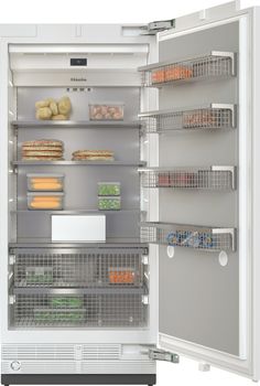 an open refrigerator with food in it