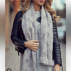 Pre-Love In Good Condition! Stylish And Fashionable To Match Any Outfit! Already Out Of Stock Item! Logomania Scarf Louis Vuitton, Louis Vuitton Scarf Outfit, Lv Scarf, Louis Vuitton Scarf, Scarf Outfit, Louis Vuitton Accessories, Vuitton Handbags, Louis Vuitton Handbags, Gq