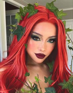 Red Hair Costume, Editorial Editing, Poison Ivy Makeup, Red Hair Halloween Costumes, Filter Photography, Halloweenský Makeup