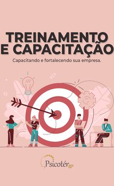 an advertisement with people standing in front of a bulls eye and the words trenamentoo e capacitacaco