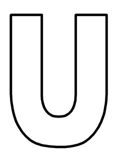 the letter u is shown in black and white